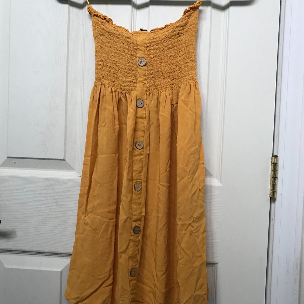Strapless Yellow Dress